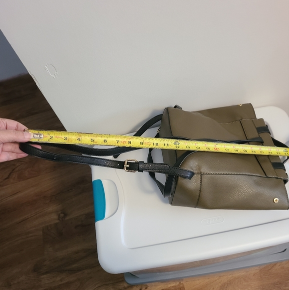 EUC Just Fab Backpack/Purse - Olive green w/ Cheetah print - Picture 9 of 15